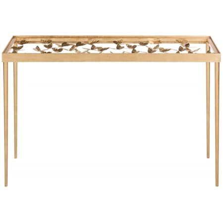 Safavieh Rosalie Butterfly Console Table- Antique Gold Leaf - 30 x 12 x 42 in. FOX2592A
